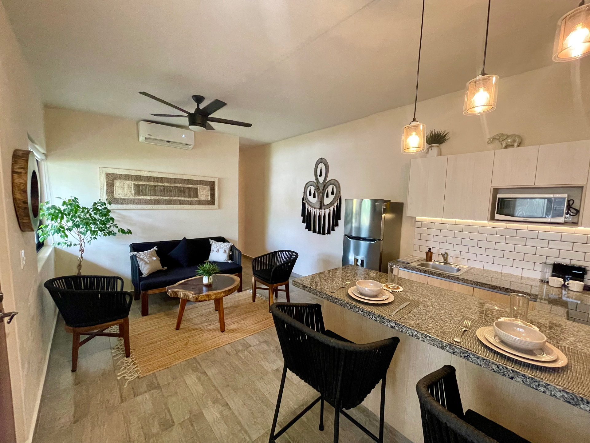 Nube Apartments interior in Cancún for medical recovery stays